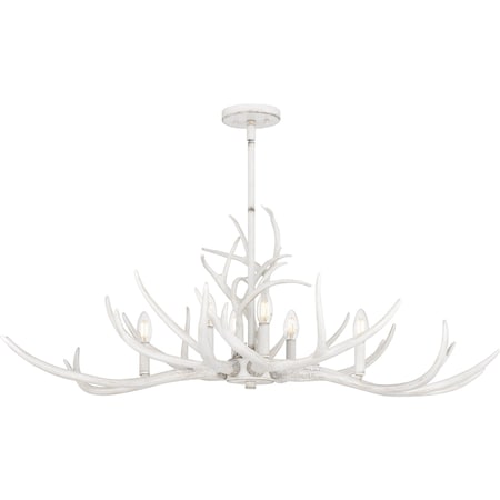 Quoizel Brosh Linear Chandelier 6 Lights Antique White BSH640AWH
